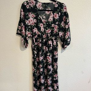 Floral maxi‎ umpire waist dress